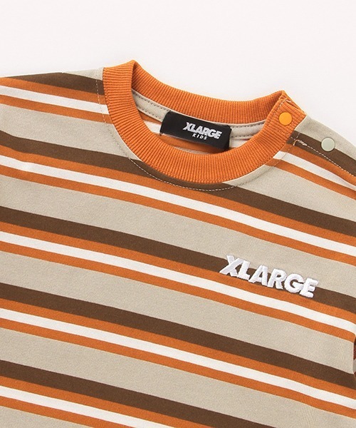 XLARGE KIDS（エクストララージキッズ）の「マルチボーダー5分袖Tシャツ（Tシャツ/カットソー・キッズ・ベージュ/ブルー/ブラック・80ｃｍ/90cm/140cm/110cm/130cm/100cm/120cm）」の11枚目の写真