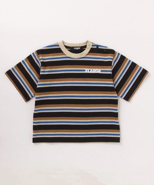 XLARGE KIDS（エクストララージキッズ）の「マルチボーダー5分袖Tシャツ（Tシャツ/カットソー・キッズ・ベージュ/ブルー/ブラック・80ｃｍ/90cm/140cm/110cm/130cm/100cm/120cm）」の19枚目の写真