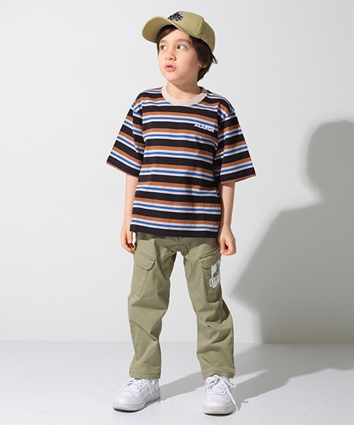 XLARGE KIDS（エクストララージキッズ）の「マルチボーダー5分袖Tシャツ（Tシャツ/カットソー・キッズ・ベージュ/ブルー/ブラック・80ｃｍ/90cm/140cm/110cm/130cm/100cm/120cm）」の20枚目の写真