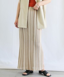 select MOCA | 2022 SS マルチストライプサマーニットタイトスカート(スカート)