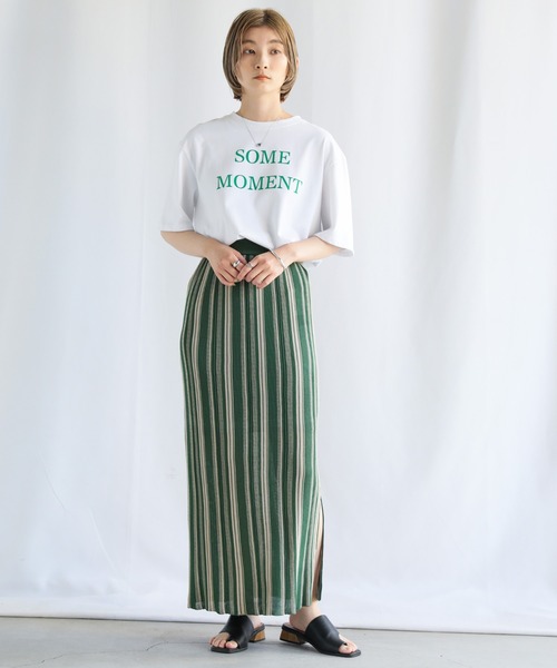 select MOCA(セレクトモカ)の「マルチストライプサマーニットタイトスカート(スカート・レディース・ブラック/グリーン/ライトベージュ・FREE)」の13枚目の写真