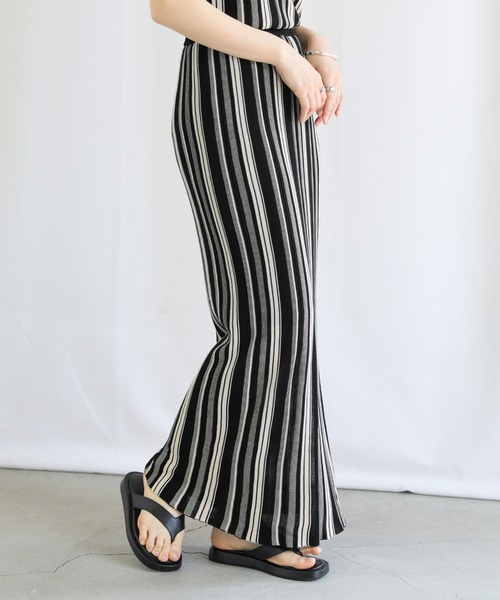 select MOCA(セレクトモカ)の「マルチストライプサマーニットタイトスカート(スカート・レディース・ブラック/グリーン/ライトベージュ・FREE)」の20枚目の写真