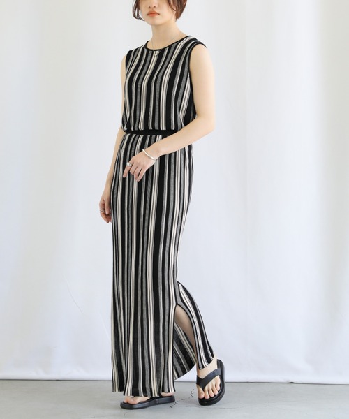 select MOCA(セレクトモカ)の「マルチストライプサマーニットタイトスカート(スカート・レディース・ブラック/グリーン/ライトベージュ・FREE)」の19枚目の写真