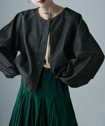 etoll. | リジットデニムランタンスリーブジャケット セットアップ可(デニムジャケット)