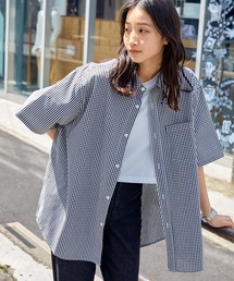 MONO-MART | オーバールーズブロードレギュラーカラーS/Sシャツ ビッグシルエット半袖シャツ 2022SUMMER(シャツ/ブラウス)