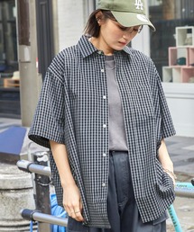 オーバールーズブロードレギュラーカラーS/Sシャツ ビッグシルエット半袖シャツ
