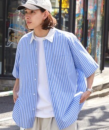 オーバールーズブロードレギュラーカラーS/Sシャツ ビッグシルエット半袖シャツ
