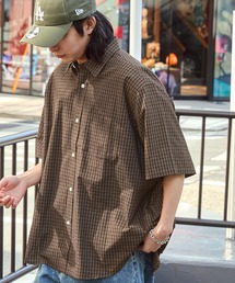 オーバールーズブロードレギュラーカラーS/Sシャツ ビッグシルエット半袖シャツ