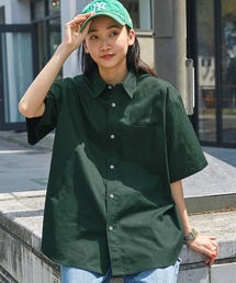 オーバールーズブロードレギュラーカラーS/Sシャツ ビッグシルエット半袖シャツ