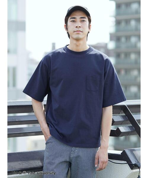 CRAFT STANDARD BOUTIQUE(クラフトスタンダードブティック)の「【別注】YALE ヘビーウェイトポケットTEE *◆(Tシャツ/カットソー・メンズ・チャコールグレー/オフホワイト/ダークネイビー・LL/M/L)」の9枚目の写真