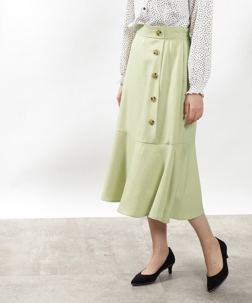 DRESKIP（ドレスキップ）の「◆前ボタンマーメイドスカート（スカート・レディース・ダークグリーン/ライトベージュ/ネイビー・02/03/04）」の10枚目の写真