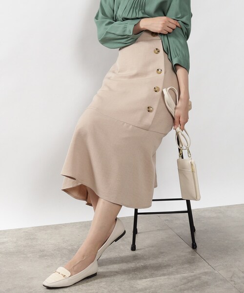 DRESKIP（ドレスキップ）の「◆前ボタンマーメイドスカート（スカート・レディース・ダークグリーン/ライトベージュ/ネイビー・02/03/04）」の21枚目の写真