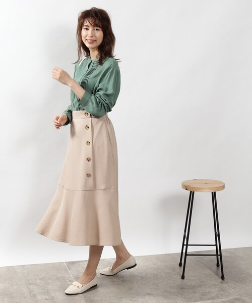 DRESKIP（ドレスキップ）の「◆前ボタンマーメイドスカート（スカート・レディース・ダークグリーン/ライトベージュ/ネイビー・02/03/04）」の18枚目の写真