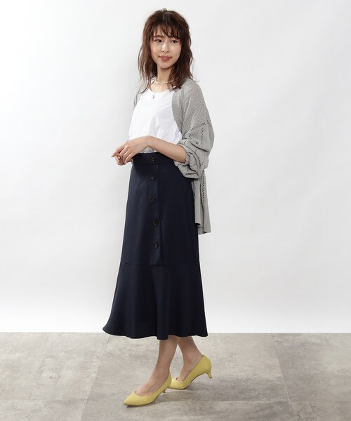 DRESKIP（ドレスキップ）の「◆前ボタンマーメイドスカート（スカート・レディース・ダークグリーン/ライトベージュ/ネイビー・02/03/04）」の22枚目の写真