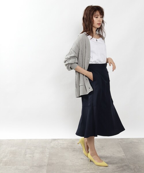 DRESKIP（ドレスキップ）の「◆前ボタンマーメイドスカート（スカート・レディース・ダークグリーン/ライトベージュ/ネイビー・02/03/04）」の6枚目の写真