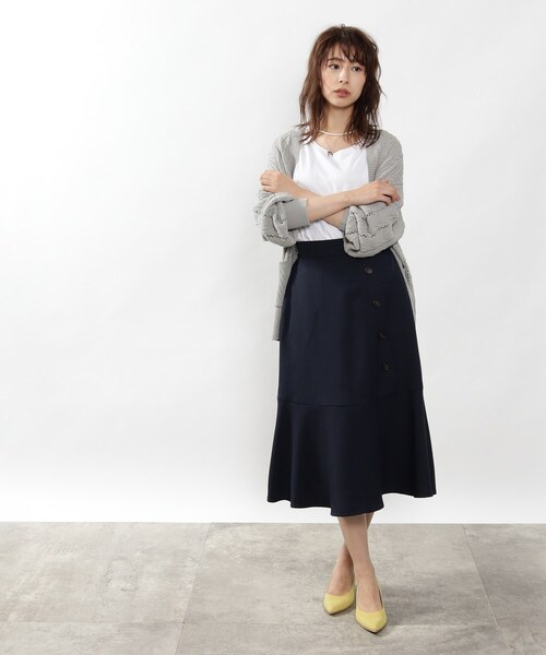 DRESKIP（ドレスキップ）の「◆前ボタンマーメイドスカート（スカート・レディース・ダークグリーン/ライトベージュ/ネイビー・02/03/04）」の19枚目の写真