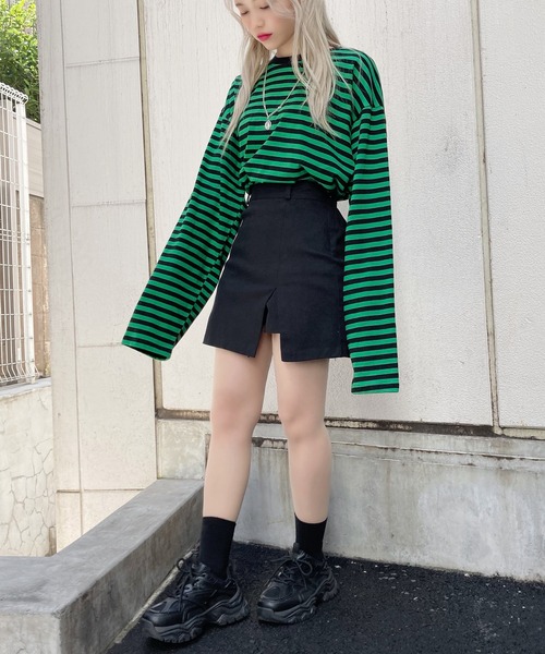 Figments(フィグメンツ)の「ボーダーロンT(Tシャツ/カットソー・レディース・ブルー/グリーン・FREE)」の9枚目の写真