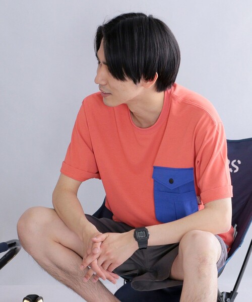 COLEMAN(コールマン)の「*【SHIPS別注】Coleman: 〈吸水速乾/UVカット〉 ポケット Tシャツ(Tシャツ/カットソー・メンズ・ホワイト/ブラック/ベージュ/オレンジ/ホワイト系その他・X-SMALL/SMALL/MEDIUM/LARGE)」の5枚目の写真