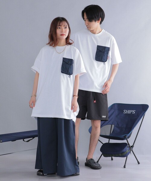 COLEMAN(コールマン)の「*【SHIPS別注】Coleman: 〈吸水速乾/UVカット〉 ポケット Tシャツ(Tシャツ/カットソー・メンズ・ホワイト/ブラック/ベージュ/オレンジ/ホワイト系その他・X-SMALL/SMALL/MEDIUM/LARGE)」の7枚目の写真