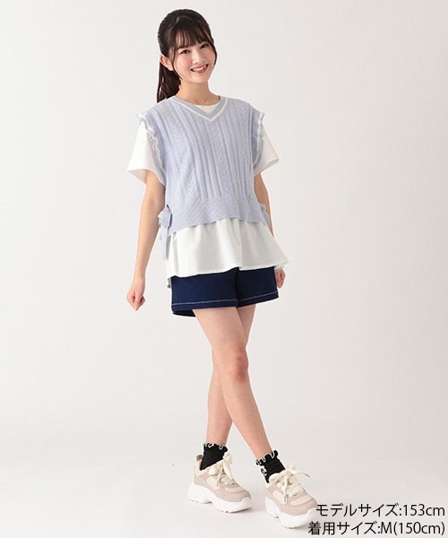 mezzo piano Junior（メゾピアノジュニア）の「ニットベスト＆半袖T  