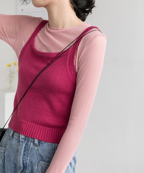 EPICKS（エピックス）の「ベーシックシースルーカラーロンT（Tシャツ/カットソー・レディース・ホワイト/ブラック/パープル/サックスブルー/ピンク/グリーン・FREE）」の6枚目の写真