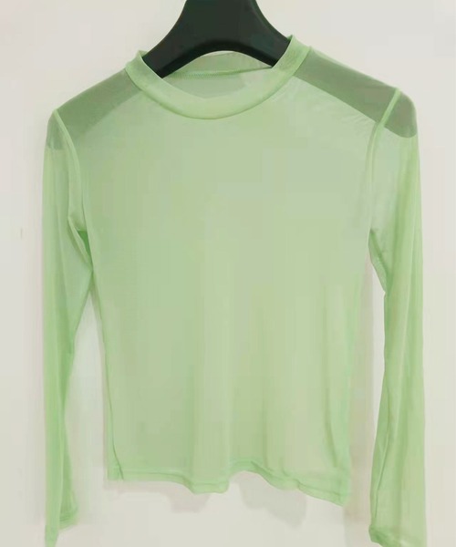 EPICKS（エピックス）の「ベーシックシースルーカラーロンT（Tシャツ/カットソー・レディース・ホワイト/ブラック/パープル/サックスブルー/ピンク/グリーン・FREE）」の14枚目の写真