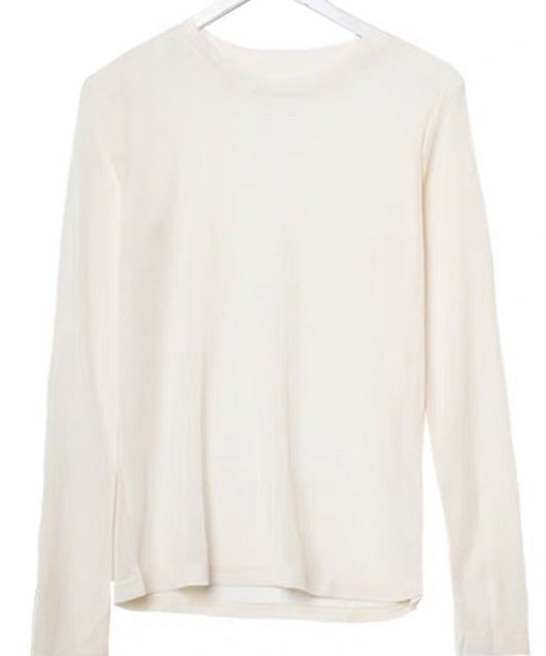 EPICKS（エピックス）の「ベーシックシースルーカラーロンT（Tシャツ/カットソー・レディース・ホワイト/ブラック/パープル/サックスブルー/ピンク/グリーン・FREE）」の7枚目の写真