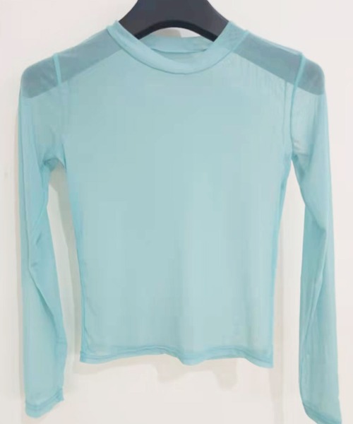 EPICKS（エピックス）の「ベーシックシースルーカラーロンT（Tシャツ/カットソー・レディース・ホワイト/ブラック/パープル/サックスブルー/ピンク/グリーン・FREE）」の8枚目の写真