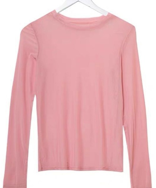 EPICKS（エピックス）の「ベーシックシースルーカラーロンT（Tシャツ/カットソー・レディース・ホワイト/ブラック/パープル/サックスブルー/ピンク/グリーン・FREE）」の19枚目の写真