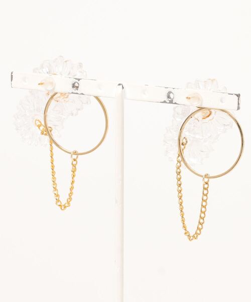 tone(トーン)の「【Merror】【Merror】2つ花モチーフの揺れチェーンピアス(MA)(ピアス(両耳用)・レディース・その他・FREE)」の2枚目の写真
