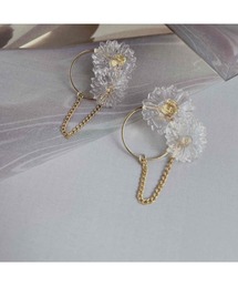 【Merror】【Merror】2つ花モチーフの揺れチェーンピアス(MA)