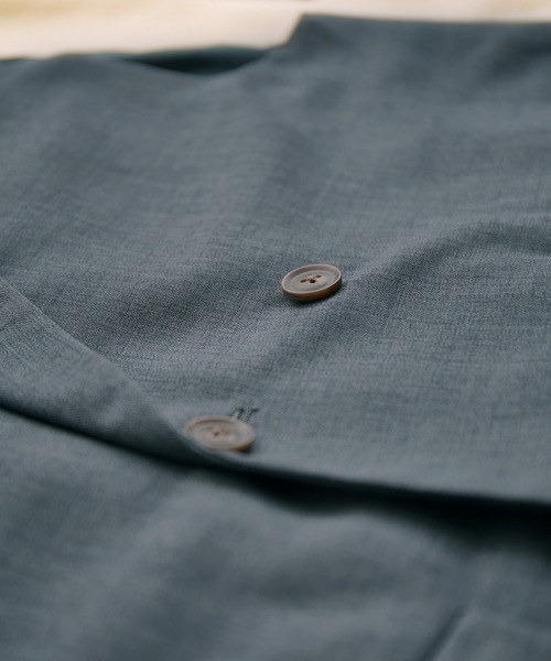 MONO-MART（モノマート）の「ナチュラルシャンブレーファブリック オーバーテーラードダブルジレベスト（ベスト・メンズ・ブラック/ダークブラウン/アイボリー/グレイッシュブルー/チャコール/ダークグリーン・M/L）」の19枚目の写真