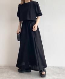 w closet | フェイクレイヤード半袖ワンピース(ワンピース)