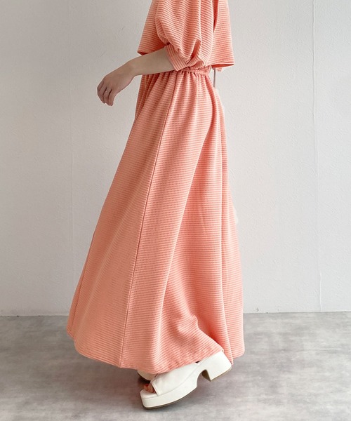 w closet（ダブルクローゼット）の「フェイクレイヤード半袖ワンピース（ワンピース・レディース・アイボリー/グレイッシュベージュ/ピンク/ブルー/グリーン/ブラック・FREE）」の9枚目の写真