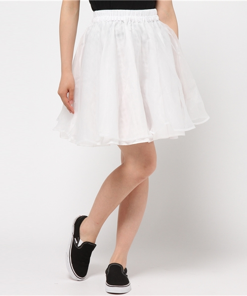 WEGO（ウィゴー）の「WEGO/リバーシブルオーガンジーフレアスカート（スカート・レディース・オフホワイト/ブラック/ライトパープル・FREE）」の8枚目の写真