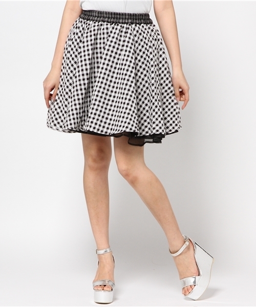 WEGO（ウィゴー）の「WEGO/リバーシブルオーガンジーフレアスカート（スカート・レディース・オフホワイト/ブラック/ライトパープル・FREE）」の12枚目の写真