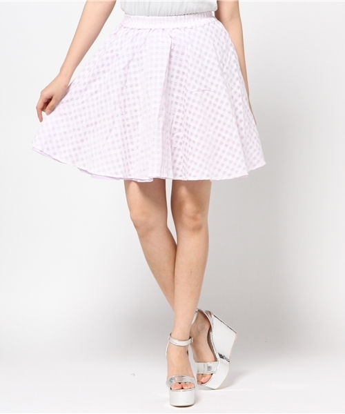 WEGO（ウィゴー）の「WEGO/リバーシブルオーガンジーフレアスカート（スカート・レディース・オフホワイト/ブラック/ライトパープル・FREE）」の13枚目の写真