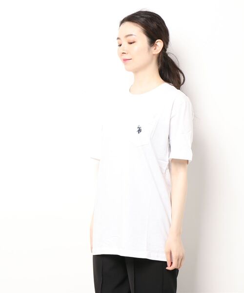 U.S. POLO ASSN.(ユーエスポロアッスン)の「【U.S. POLO ASSN./ユーエスポロアッスン】U.S. POLO ASSN MEN'S CREW NECK POCKET TEE(UN)(Tシャツ/カットソー・レディース・ホワイト/ブラック・MEDIUM/LARGE/X-LARGE/SMALL)」の2枚目の写真