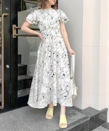 OLIVE des OLIVE | 【WEB限定カラー有】ピンタックバックリボンフレア袖ワンピース(ワンピース)