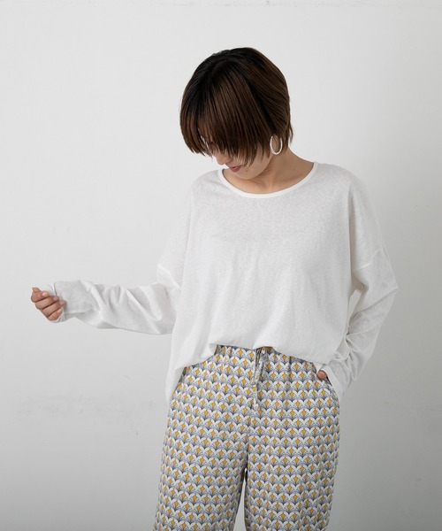 PICHI(ピイチ)の「スラブ長袖トップス(Tシャツ/カットソー・レディース・ホワイト/ピンク/イエロー/チャコール・FREE)」の13枚目の写真