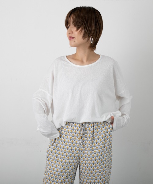 PICHI(ピイチ)の「スラブ長袖トップス(Tシャツ/カットソー・レディース・ホワイト/ピンク/イエロー/チャコール・FREE)」の15枚目の写真