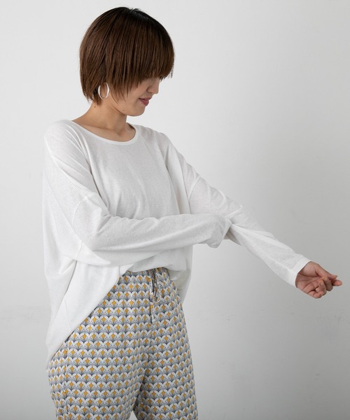 PICHI(ピイチ)の「スラブ長袖トップス(Tシャツ/カットソー・レディース・ホワイト/ピンク/イエロー/チャコール・FREE)」の16枚目の写真