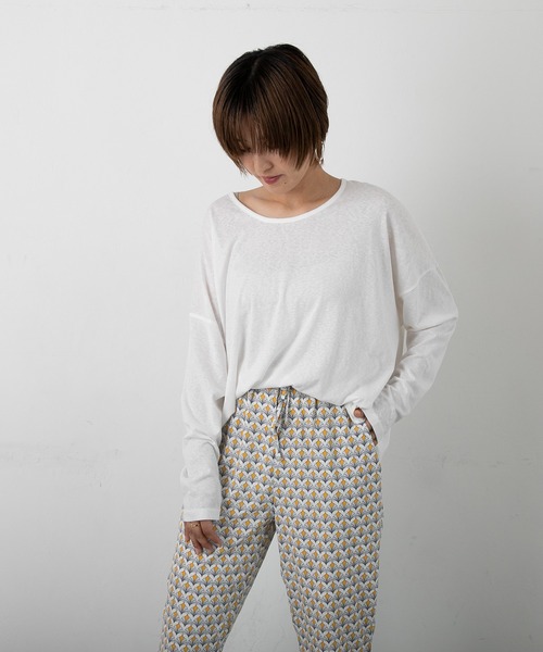 PICHI(ピイチ)の「スラブ長袖トップス(Tシャツ/カットソー・レディース・ホワイト/ピンク/イエロー/チャコール・FREE)」の19枚目の写真