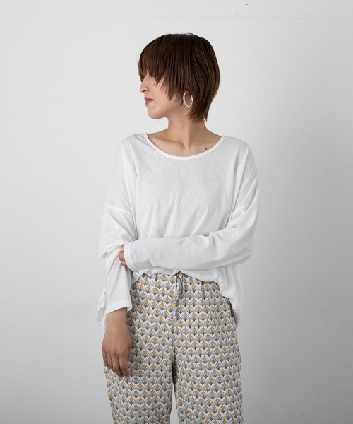 PICHI(ピイチ)の「スラブ長袖トップス(Tシャツ/カットソー・レディース・ホワイト/ピンク/イエロー/チャコール・FREE)」の20枚目の写真