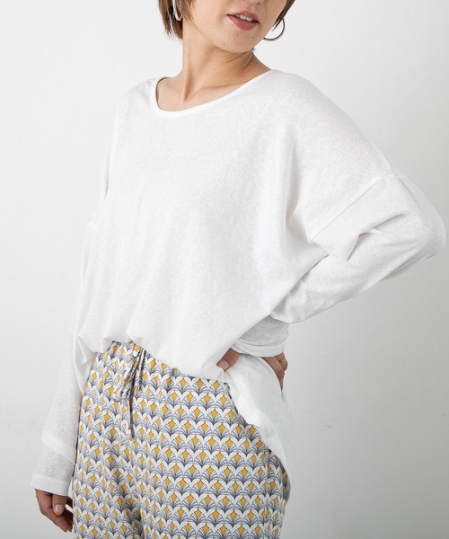 PICHI(ピイチ)の「スラブ長袖トップス(Tシャツ/カットソー・レディース・ホワイト/ピンク/イエロー/チャコール・FREE)」の22枚目の写真
