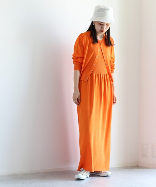 cepo(セポ)の「【セットアイテム】サマーニットカーディガン+ノースリーブワンピース(ワンピース・レディース・ブラック/オレンジ/グリーン・M)」の22枚目の写真