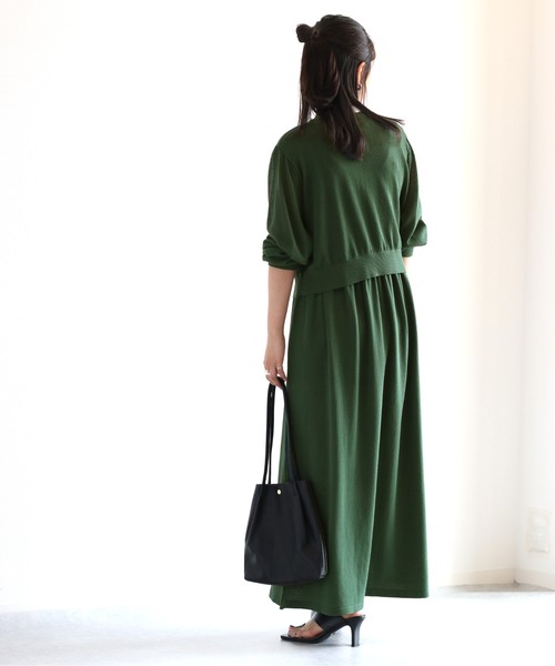 cepo(セポ)の「【セットアイテム】サマーニットカーディガン+ノースリーブワンピース(ワンピース・レディース・ブラック/オレンジ/グリーン・M)」の17枚目の写真