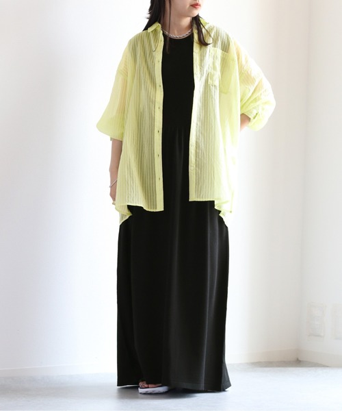 cepo(セポ)の「【セットアイテム】サマーニットカーディガン+ノースリーブワンピース(ワンピース・レディース・ブラック/オレンジ/グリーン・M)」の16枚目の写真