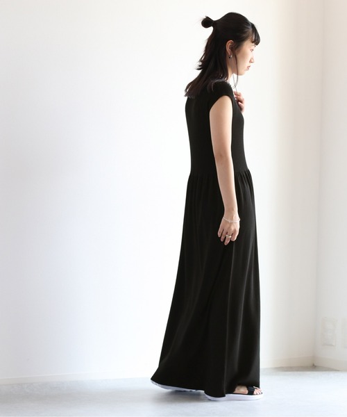 cepo(セポ)の「【セットアイテム】サマーニットカーディガン+ノースリーブワンピース(ワンピース・レディース・ブラック/オレンジ/グリーン・M)」の7枚目の写真