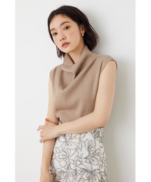 rienda | アシンメトリードレープハイネックニットトップス(Tシャツ/カットソー)